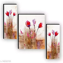 Jawaharat Set of 3 Flower Pot UV Textured Home Decorative Gift Item Painting E - £22.50 GBP