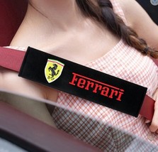 Ferrari Embroidered Logo Car Seat Belt Cover Seatbelt Shoulder Pad 2 pcs - £11.00 GBP