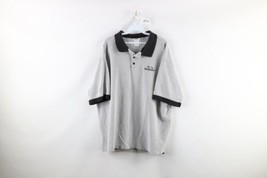 Vintage 90s Walt Disney World Mens 3XL Faded Spell Out Collared Polo Shirt Gray - £27.36 GBP