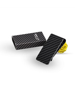 100% Real Carbon Fiber Bill Paper Money Clip Cool 3D Effect - Black with... - $13.06