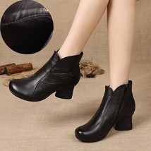 Autumn Winter Woman Genuine Leather Ankle Boots Female Casual Shoes Women Waterp - £55.36 GBP