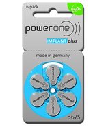 6 Powerone Mercury Free Hearing Aid Batteries Size: 675P Cochlear Implant - $37.99