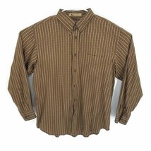Lord &amp; Taylor Mens Oxford Shirt Brown Plaid Long Sleeve Pocket Collared ... - £12.46 GBP