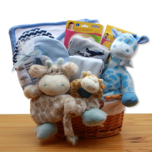 Jungle Safari New Baby Gift Basket - Blue - Baby Bath Set - £70.77 GBP