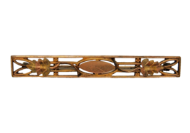 Antique Bar Pin GCH G.C. HUDSON CO Arts Crafts Gold Plated Brooch Leaf deco - £39.42 GBP
