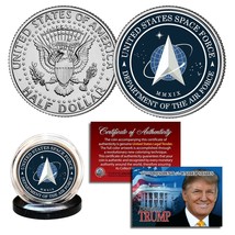 United States Space Force USSF with Trump COA JFK Kennedy Half Dollar Coin - £7.49 GBP