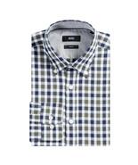 Hugo Boss Men&#39;s Rod-41 Slim Fit Vichy Check Shirt, Open Green, XXL 3647-9 - $134.03 CAD