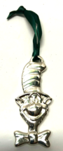 Dr Seuss Cat In The Hat THE CLASSIC 2003 Silver Plated Ornament Burger King - $9.90