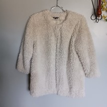 Vintage Inspired Velvet Heart Soft Faux Fur Coat Womens M Ivory With Poc... - $1,818.68 MXN