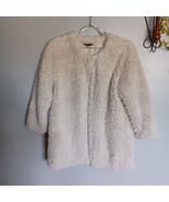 Vintage Inspired Velvet Heart Soft Faux Fur Coat Womens M Ivory With Pockets - $1,818.68 MXN