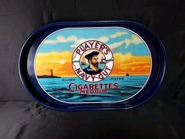 RARE Player&#39;s Navy Cut Cigarette  Tobacco Tin Adv. Beer Tray Sign Made I... - £36.50 GBP
