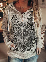 Night owl Spirit Hoodies Women Oversized Streetwear  Pullover Tracksuit - £19.99 GBP+