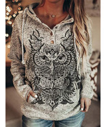 Night owl Spirit Hoodies Women Oversized Streetwear  Pullover Tracksuit - £20.03 GBP+