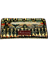 Sakroots Wallet Clutch Peace Double Zipper Multicolor Embroidery Trim Bo... - $24.32 CAD
