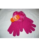 Wonder Nation Girls Faux Fur Lined Gloves Tropical Blossom  NEW Super Warm - £7.42 GBP