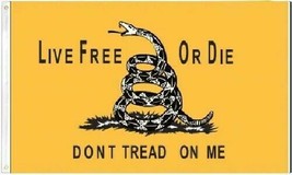 3X5 Live Free Or Die Don&#39;t Tread On Me Gadsden Flag Banner 100D Woven Flag - £15.97 GBP
