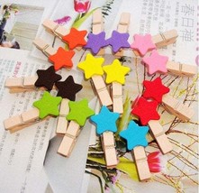 30pcs Free Shipping 8 colors Cute Star Wood Clips,Birthday Party Decorations - £3.06 GBP