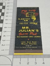 Vintage Matchbook Cover Mr.Julian’s Gypsy Pub Restaurant Miami, Fl  gmg unstruck - £9.89 GBP