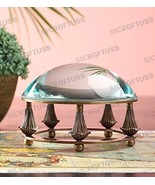 Paperweight Antique Brass Magnifying Glass Table Top Magnifier Desktop D... - £27.66 GBP