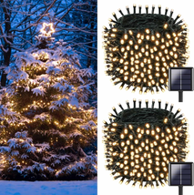 OZS- 2PK 144FT 400LED Solar Christmas String Lights Outdoor, Waterproof 8 Modes  - £33.36 GBP