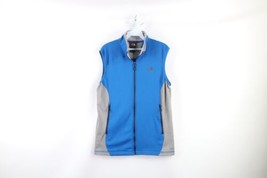 The North Face Mens Small FlashDry Spell Out Concavo Full Zip Vest Jacket Blue - $44.50