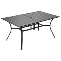 VEVOR Outdoor Patio Dining Table, 59 inch Long Rectangular Metal Steel, ... - $140.90