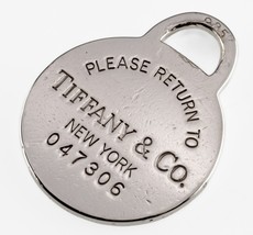 Tiffany &amp; Co. Sterling Silver &quot;Return to&quot; Tag Charm w/ Serial Number Nice! - £93.41 GBP