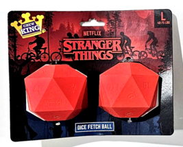 Stranger Things Dice Fetch Dog Toy Ball Largd 40-75lbs Red - £17.32 GBP