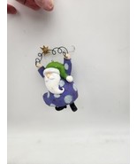 Vtg Santa Claus Wearing Blue And Purple Polka Dots - $8.80