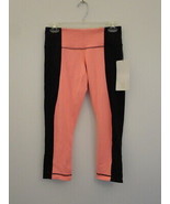 NWT LULULEMON BLK/PORA/BLK Black Orange Wunder Under Crop Pants Bonded 6 - £61.79 GBP