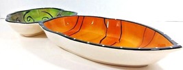 Blue Sky Heather Goldmine 17 1/2&quot; Divided Carrot Shaped Serving Tray 2011 - £16.15 GBP