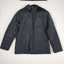 Liz Claiborne Womens Small Removable Hood Down Feather Puffer Jacket Black - $13.86