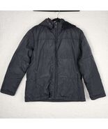 Liz Claiborne Womens Small Removable Hood Down Feather Puffer Jacket Black - $13.86