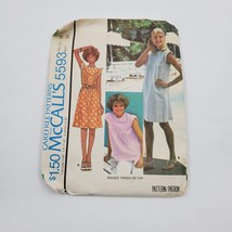 Vtg McCall &#39;s Sewing Pattern Cut 5593 Misses Womens Dress / Top Size 12 Bust 34 - £5.54 GBP