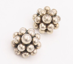 925 Sterling Silver Vintage Earrings MEXICO Heavy Solid Bead Cluster  EG... - $144.30