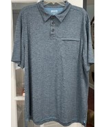 Duluth Trading Polo Shirt Blue Marled Short Sleeve Polyester Dry Fit Str... - $282.50 MXN
