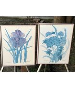 HENRY HOWELLS 2 Original 1991 WATERCOLOR FLORAL BOTANICAL PAIR VINTAGE A... - $196.02