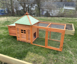 Outdoor Garden Patio Wood Chicken Hens Duck Coop Small Animal Hutch Case House - £143.68 GBP