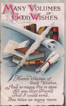 Many Volumes of Good Wishes Quill Books Papers Great Bend Kansas Postcard E09 - £2.38 GBP