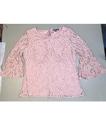 Adrianna Papell Top Women’s M Rose Pink Lace 3/4 Sleeve Top With Liner - $440.34 MXN