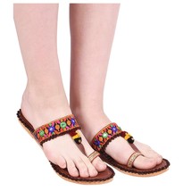 Ethnic Kolhapuri Chappal for Women | Mulitcolor Sandal for women &amp; Girls a275 1 - £20.90 GBP