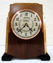 Ingraham Art Deco 1930&#39;s Two Tone Wood Table Clock - £55.32 GBP