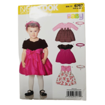 New Look Baby 6767 Sewing Pattern Children Sz NB-L Dresses Headband Uncut - $11.87