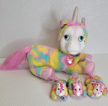 Unicorn Surprise Just Play With 3 Babies Rainbow Tie Dye Pink Mane Plush 2018 - £9.11 GBP