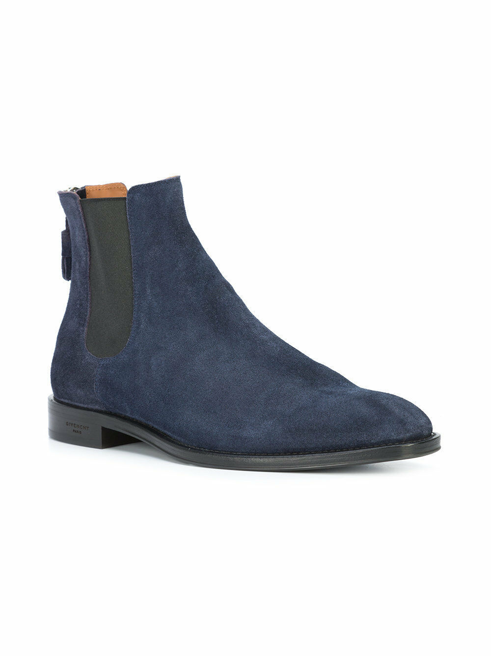 Men's Navy Blue Chelsea Jumper Back Zipper Suede Genuine Leather Boots US 7-16
