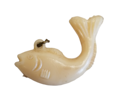 Vintage Plastic Charm Fish White for Necklace or Keychain Jewelry Making... - £7.77 GBP