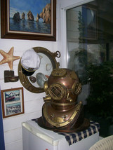 Morse Us Navy Mark V Diving Divers Helmet Solid Antique Full Size 18 Inch Copper - £528.54 GBP