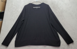 Lucky Brand Sweater Womens Size Large Black Knit Viscose Long Sleeve Crew Neck - £13.81 GBP