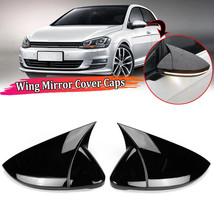 2pcs car door wing mirror cover cap housing compatible for golf mk7 mk7.5 gtd r  - £6.68 GBP