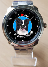 Love My Border Collie Pet Dog Beautiful Unique Wrist Watch Sporty - £27.97 GBP